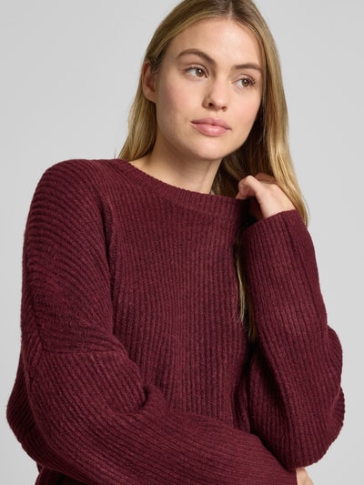 mbyM Strickpullover mit Rundhalsausschnitt Modell 'Gillian' Bordeaux 3