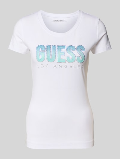 Guess T-Shirt mit Rundhalsausschnitt Weiss 2