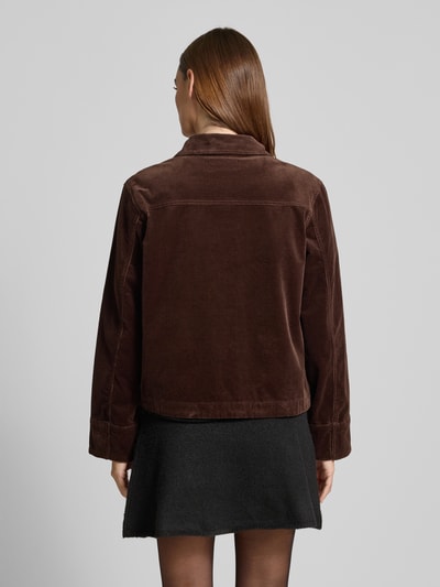 FREE/QUENT Hemdjacke mit Knopfleiste Modell 'Cordy' Dunkelbraun 5