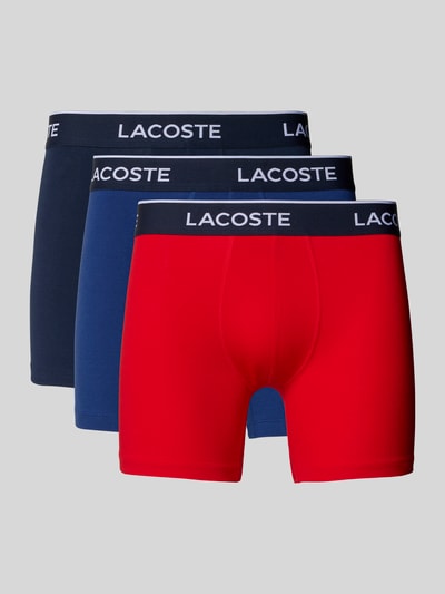 Lacoste Bokserki o kroju slim fit z mieszanki bawełny w zestawie 3 szt. Czerwony 1