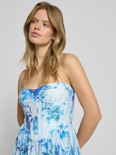 Bardot Cocktailkleid aus Lyocell-Mix im Allover-Look Blau 3
