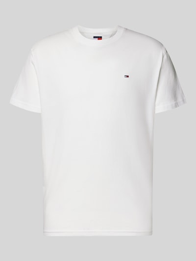 Produktfoto, Regular Fit T-Shirt aus reiner Baumwolle von Tommy Jeans, Optik: Unifarben, Logo-Stitching, Rundhals, Kurzarm, Jersey-Material, Herren T-Shirt