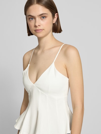 Gina Tricot Trägertop mit V-Ausschnitt Modell 'Peplum' Offwhite 3