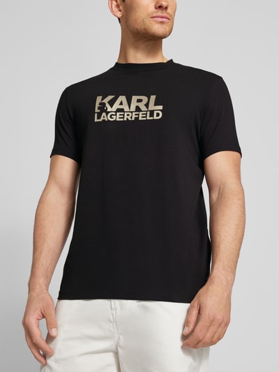 Karl Lagerfeld T-Shirt mit Label-Print Gold 3