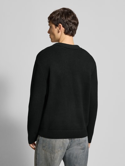 JACK & JONES Strickpullover mit V-Ausschnitt Modell 'COVER' Black 5