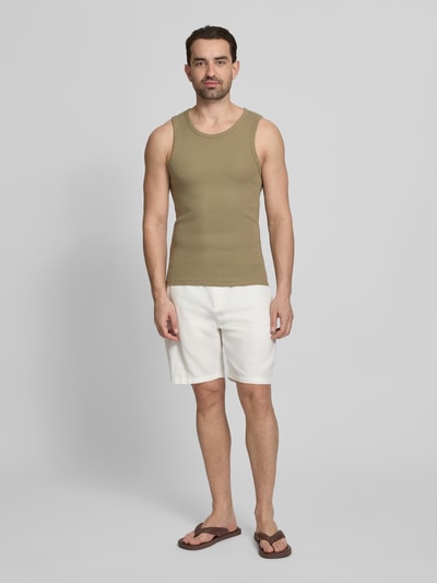 Jake*s Studio Men Skinny Fit Tanktop in Ripp-Optik Oliv 1