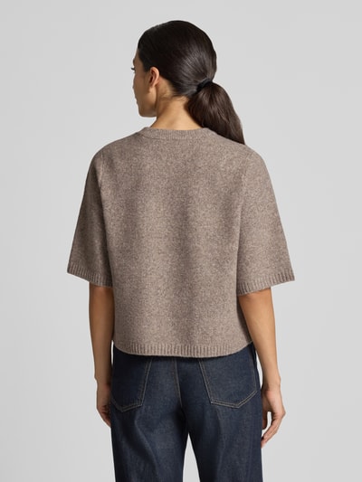 VERO MODA Sweter o kroju oversized z dodatkiem wełny model 'BOOM' Piaskowy 5