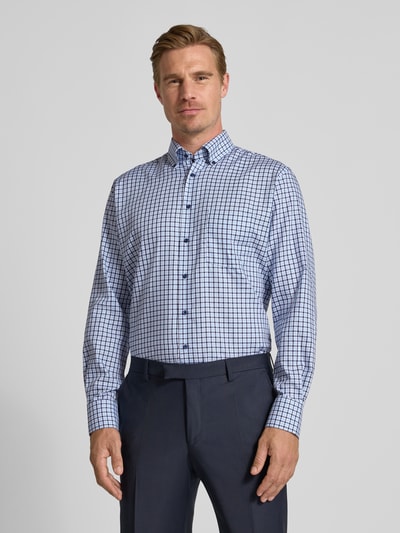 ETERNA Modern fit zakelijk overhemd met button-downkraag Bleu - 4