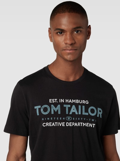 Tom Tailor T-Shirt mit Label-Print Black 3