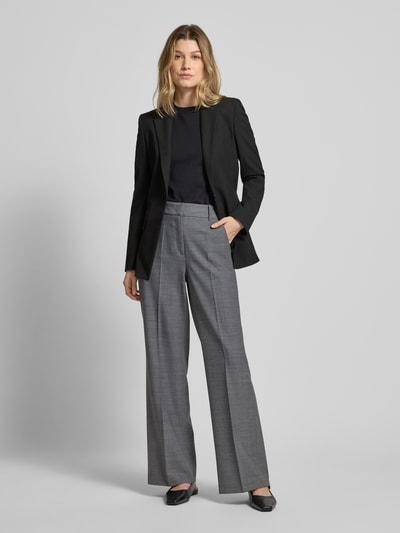 Cambio Straight leg stoffen broek met persplooien, model 'AMELIE' Antraciet gemêleerd - 1