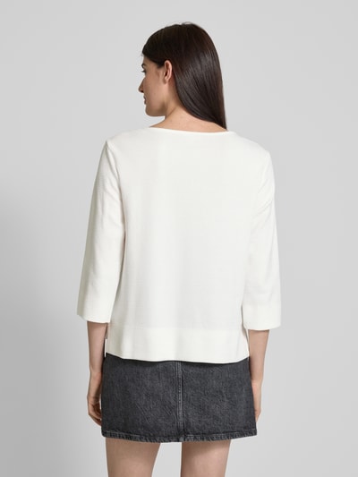 s.Oliver RED LABEL Regular Fit Sweatshirt mit V-Ausschnitt und 3/4-Ärmeln Weiss 5