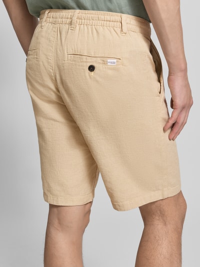 Selected Homme Slim Fit Bermudas aus Baumwoll-Leinen-Mix Modell 'BRODY' Beige 3
