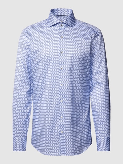 Eterna Premium Shirt mit Allover-Muster Modell 'Hai' Blau 2