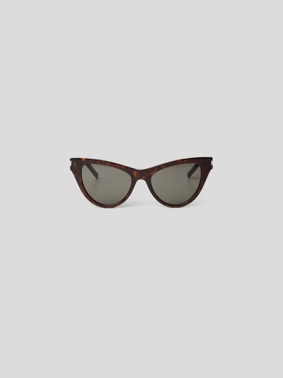 Saint Laurent Unisex Sonnenbrille im Cat-Eye-Stil Dunkelbraun 2