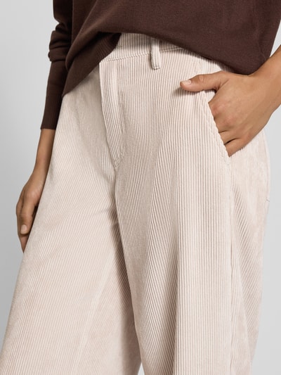 Raffaello Rossi Straight leg corduroy broek met ceintuurlussen, model 'YUKI' Beige - 3