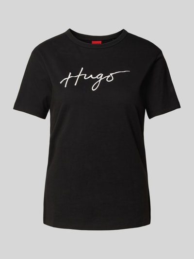 HUGO T-Shirt mit Label-Print Modell 'Damacia' Black 1