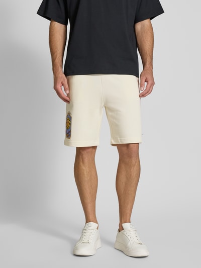 CARLO COLUCCI Sweatshorts mit Label-Print Offwhite 4