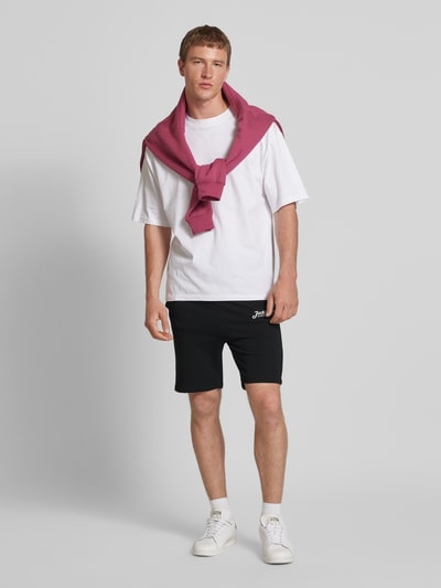 Jack & Jones Slim fit sweatpants met labelprint, model 'GORDON' Zwart - 1