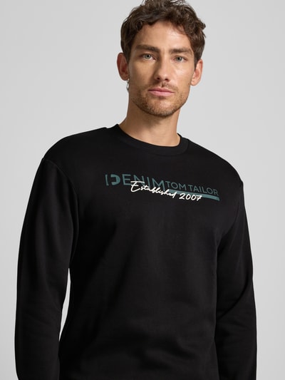 Tom Tailor Denim Regular fit sweatshirt van katoenmix Zwart - 3