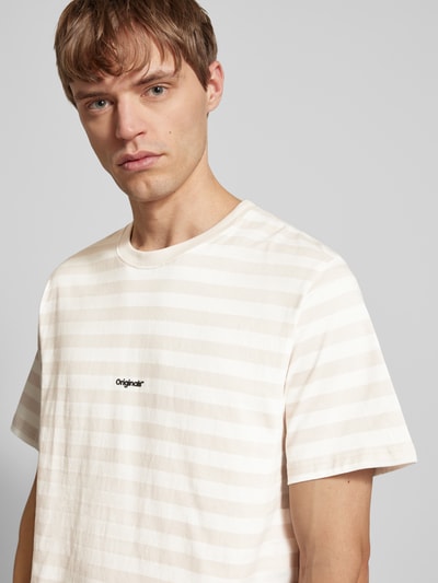 Jack & Jones T-Shirt mit Label-Print Modell 'VESTERBRO' Beige 3