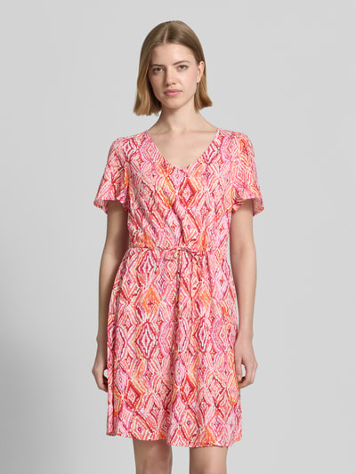 VERO MODA Tailliertes Freizeitkleid aus reiner Viskose Modell 'EASY JOY' Rosa Melange 4
