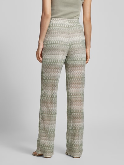 Vero Moda Stoffen broek met all-over motief, model 'DICTE' Rietgroen - 5