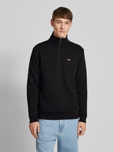 Tommy Jeans Regular Fit Sweatshirt mit Troyer-Kragen Black 4