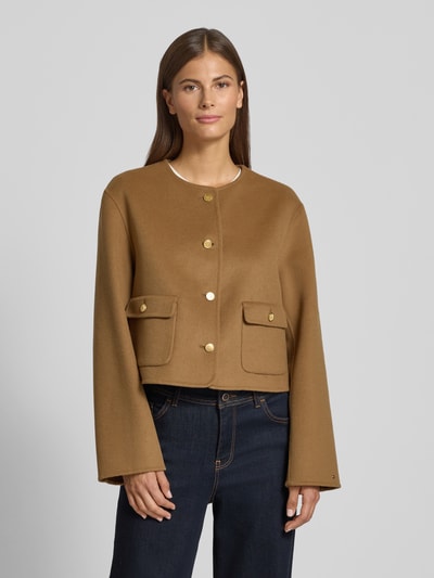 Tommy Hilfiger Kurtka wełniana o kroju regular fit z ozdobnymi guzikami Camel 4