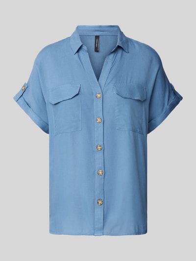 Vero Moda Bluzka koszulowa z listwą guzikową model ‘BUMPY’ Niebieski 2