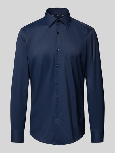 BOSS Slim Fit Hemd mit einreihiger Knopfleiste Modell 'HANK' Marine 2
