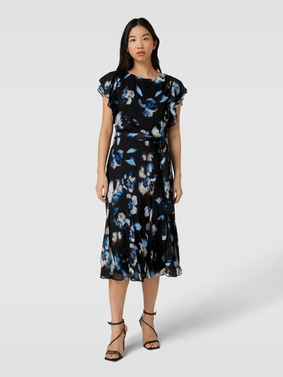 DKNY Midi-jurk met all-over motief Marineblauw - 4