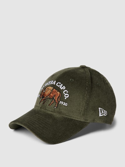 New Era Pet van corduroy met motiefstitching,model '9FORTY®' Olijfgroen - 1