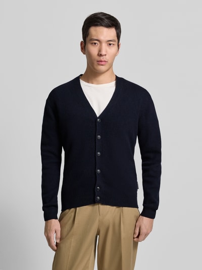 Casual Friday Gebreid jack met knoopsluiting model 'KARL' Marineblauw - 4