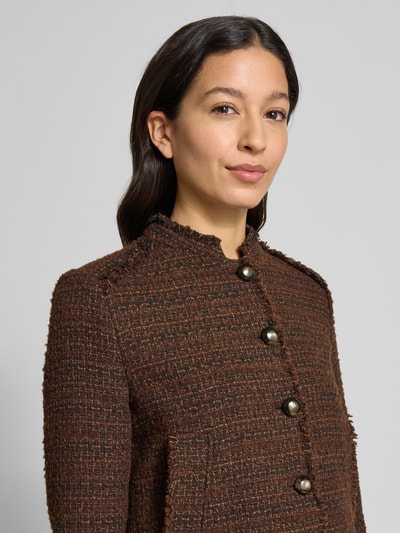 MANGO Regular Fit Kurzblazer mit Woll-Anteil Mittelbraun 3