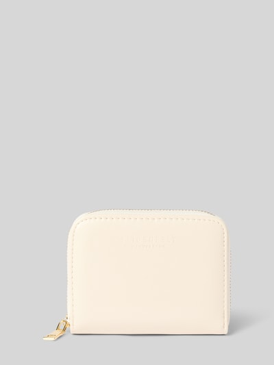 Seidenfelt Portemonnee met label in reliëf, model 'YLVA' Beige - 1