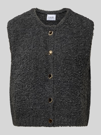 VILLA SOPHIE Loose fit mouwloos vest met mohair, model 'VIOLA' Antraciet - 2