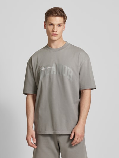 Pegador Oversized T-shirt met labelprint, model 'GILFORD' Middengrijs - 4