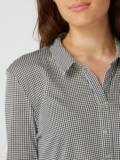 Tom Tailor Shirt met pied-de-poule-dessin  Zwart - 3