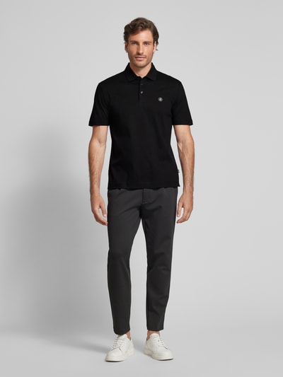 BOSS Koszulka polo o kroju slim fit z naszywką z logo model ‘Parris’ Czarny 1