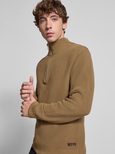 Marc O'Polo Denim Regular Fit Troyer aus reiner Baumwolle Beige 3