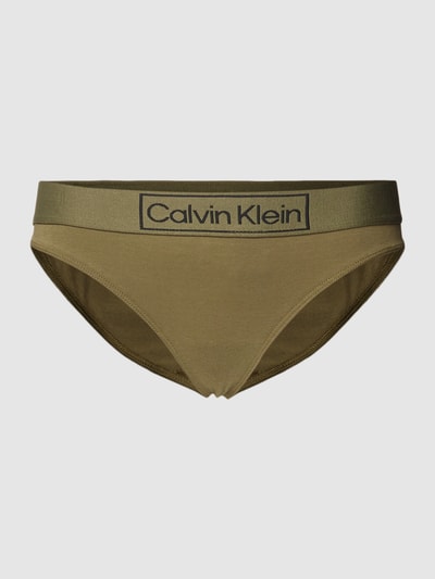 Calvin Klein Underwear String mit elastischem Logo-Bund Oliv 2