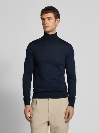 Tiger Of Sweden Gebreide coltrui, model 'Neville' Marineblauw - 4