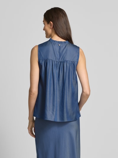 MOS MOSH Blusentop aus Lyocell mit Schlüsselloch-Ausschnitt Blau 5