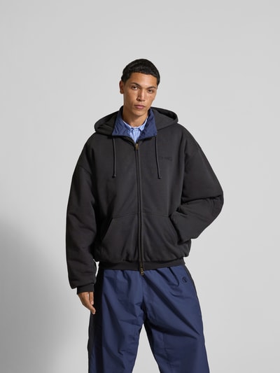 VETEMENTS Relaxed Fit Sweatjacke mit Tunnelzug Anthrazit 4