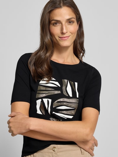 s.Oliver RED LABEL Regular Fit T-Shirt aus Baumwoll-Mix BLACK 3