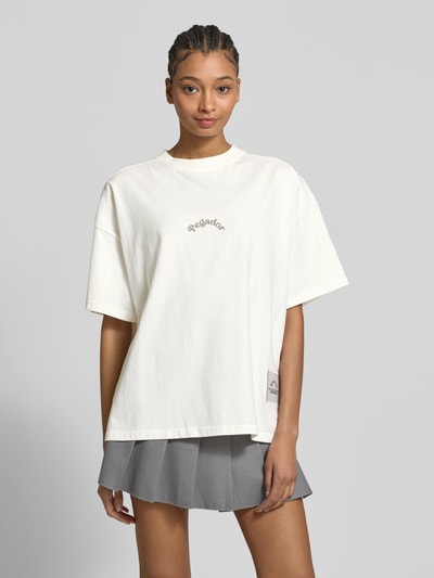 Pegador Oversized T-shirt met labelprint, model 'RITA' Ecru - 4