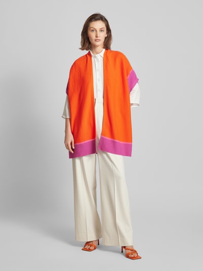 Milano Italy Cape in colour-blocking-design Koraal - 1