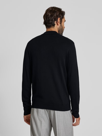 Casual Friday Gebreide pullover met kasjmier en polokraag, model 'FRODE' Zwart - 5
