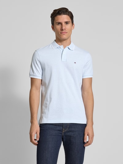 Tommy Hilfiger Regular Fit Poloshirt aus Baumwoll-Leinen-Mix Hellblau 4