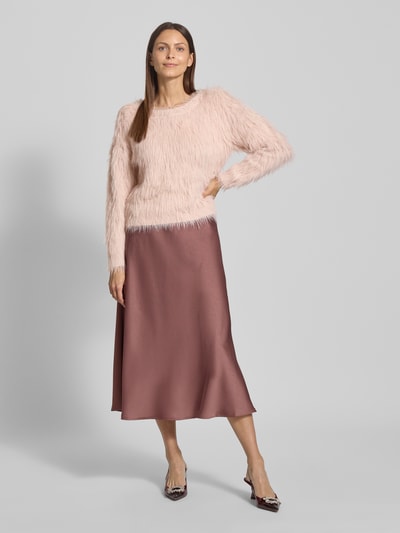 Oui Strickpullover aus Kunstfell Hellrosa 1